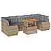 Set Divano Da Giardino 8 Pz Con Cuscini Beige In Polyrattan - Foto miniatura 1