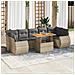 Set Divano Da Giardino 8 Pz Con Cuscini Beige In Polyrattan - Foto miniatura 4