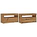 Mobili Porta Tv Con Led 2 Pz Artigianale In Legno Multistrato - Foto miniatura 2