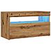 Mobili Porta Tv Con Led 2 Pz Artigianale In Legno Multistrato - Foto miniatura 3