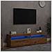 Mobili Porta Tv Con Led 2 Pz Artigianale In Legno Multistrato - Foto miniatura 1