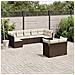 Set Divani Da Giardino 9pz Con Cuscini Marrone In Polyrattan - Foto miniatura 9