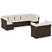 Set Divani Da Giardino 9pz Con Cuscini Marrone In Polyrattan - Foto miniatura 1