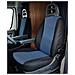 Coprisedili Anteriori Personalizzati Fiat Ducato Camper 02>06 Tess. Misto Cotone Nero/avio - Foto miniatura 1