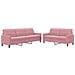 Set Di Divani 2 Pz Con Cuscini Rosa In Velluto - Foto miniatura 2