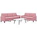 Set Di Divani 2 Pz Con Cuscini Rosa In Velluto - Foto miniatura 1