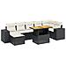 Set Divani Da Giardino Con Cuscini 8 Pz Nero In Polyrattan - Foto miniatura 2