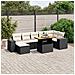 Set Divani Da Giardino Con Cuscini 8 Pz Nero In Polyrattan - Foto miniatura 1