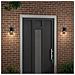 Lampade da parete esterne con sensore 2 pz in acciaio inox nero IP44 - Foto miniatura 3