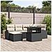 Set da Giardino 7 Pezzi con Cuscini Nero Polyrattan - Foto miniatura 2