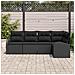 Set Divano da Giardino 5 Pezzi con Cuscini Nero Polirattan - Foto miniatura 3