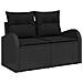 Set Divano da Giardino 5 Pezzi con Cuscini Nero Polirattan - Foto miniatura 4