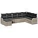 Set Divano da Giardino  8 Pezzi con Cuscini Grigio Chiaro Polyrattan, Divano da Giardino  2 Posti con Cuscini Grigio Chiaro Polyrattan - Foto miniatura 1