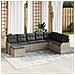 Set Divano da Giardino  8 Pezzi con Cuscini Grigio Chiaro Polyrattan, Divano da Giardino  2 Posti con Cuscini Grigio Chiaro Polyrattan - Foto miniatura 2