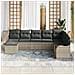 Set Divano da Giardino  8 Pezzi con Cuscini Grigio Chiaro Polyrattan, Divano da Giardino  2 Posti con Cuscini Grigio Chiaro Polyrattan - Foto miniatura 3