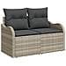 Set Divano da Giardino  8 Pezzi con Cuscini Grigio Chiaro Polyrattan, Divano da Giardino  2 Posti con Cuscini Grigio Chiaro Polyrattan - Foto miniatura 4