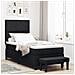 Letto a box spring con materasso e panca nera 100x200 cm tessuto - Foto miniatura 2