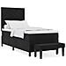 Letto a box spring con materasso e panca nera 100x200 cm tessuto - Foto miniatura 4