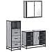 Set Mobili da Bagno 3 pz Grigio Sonoma in Legno Multistrato - Foto miniatura 1