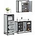 Set Mobili da Bagno 3 pz Grigio Sonoma in Legno Multistrato - Foto miniatura 2