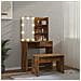Set Tavolo da Toeletta con LED Rovere Fumo in Legno Multistrato - Foto miniatura 3