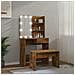 Set Tavolo da Toeletta con LED Rovere Fumo in Legno Multistrato - Foto miniatura 4