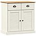 Credenza Cassetti VIGO Bianco 78x40x75 cm Legno Massello Pino - Foto miniatura 1