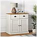 Credenza Cassetti VIGO Bianco 78x40x75 cm Legno Massello Pino - Foto miniatura 2