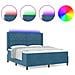 Letto con Box Springs LED e Materasso Blu 180 x 200 cm Velluto - Foto miniatura 4