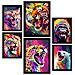 Set Di 6 Stampe Ritratto Di Animali Selvatici, Illustrazioni Vivaci In Stile Acquerello Di Animali Sorridenti, Design D'interni A3 & A4 Senza Cornice - Foto miniatura 1