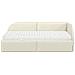 Struttura Letto Angolare con Materasso 2 pcs Crema Velluto - Foto miniatura 5