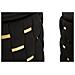 Set 2 Pouf Contenitore Shanty In Velluto Nero Con Fascia Dorata Ø37x42 E Ø28x35 Cm - Foto miniatura 3