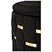 Set 2 Pouf Contenitore Shanty In Velluto Nero Con Fascia Dorata Ø37x42 E Ø28x35 Cm - Foto miniatura 5