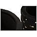 Set 2 Pouf Contenitore Shanty In Velluto Nero Con Fascia Dorata Ø37x42 E Ø28x35 Cm - Foto miniatura 8