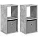 Comodino con cassetto 2 pcs Grigio cemento 25,5 x 22 x 49,5 cm - Foto miniatura 1