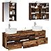 Set di mobili per il bagno 5 pcs Legno antico - Foto miniatura 3