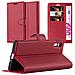 Custodia Compatibile Con Sony Xperia Xz / Xzs In Rosso Carminio - Coperchio Protettiva Con Chiusura Magnetica, Funzione Stand E Tasca Per Le Carte - Foto miniatura 1