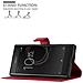 Custodia Compatibile Con Sony Xperia Xz / Xzs In Rosso Carminio - Coperchio Protettiva Con Chiusura Magnetica, Funzione Stand E Tasca Per Le Carte - Foto miniatura 6