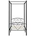 Letto A Baldacchino Grigio In Metallo 100x200 Cm - Foto miniatura 3