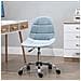 Sedia Girevole da Ufficio Ergonomica, Regolabile, Senza Braccioli, Colore Azzurro - Foto miniatura 4