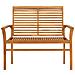 Panca Da Giardino Con Cuscino Rosso A Quadri 112 Cm Legno Teak - Foto miniatura 3