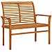 Panca Da Giardino Con Cuscino Rosso A Quadri 112 Cm Legno Teak - Foto miniatura 6