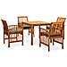 Set Da Pranzo Da Giardino 5 Pz Con Cuscini Massello Di Acacia - Foto miniatura 1