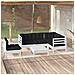 Set Divani Da Giardino 6 Pz Con Cuscini Bianchi Legno Di Pino - Foto miniatura 1