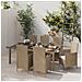 Set Mobili Da Pranzo Giardino 7 Pz Con Cuscini Polyrattan Beige - Foto miniatura 3