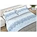 Completo Lenzuola 100% Cotone Made Italy Fantasia Cell C.n. 1 Piazza E Mezza Azzurro - Foto miniatura 1