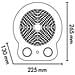 Termoventilatore Dori Night Potenza 2000 Watt Termostato Volume Riscaldabile 60 mc Colore Blu Notte - Foto miniatura 3