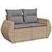 Set Divano da Giardino 9 pz con Cuscini Beige in Polyrattan - Foto miniatura 9