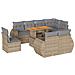 Set Divano Da Giardino 9 Pz Con Cuscini Beige In Polyrattan - Foto miniatura 2