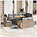 Set Divano Da Giardino 9 Pz Con Cuscini Beige In Polyrattan - Foto miniatura 1